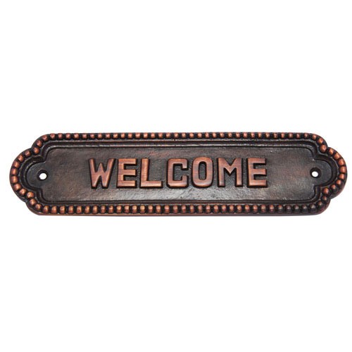 Medium Welcome Brass Door Sign 